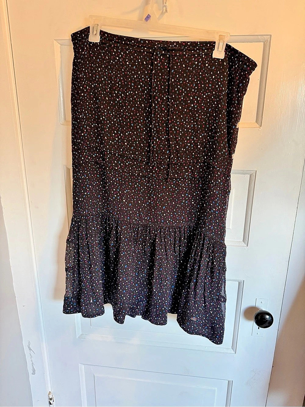 Coach Women's Tiered Maxi Skirt in Black & Multicolor Like New